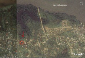 Satellite image of croc. locatn